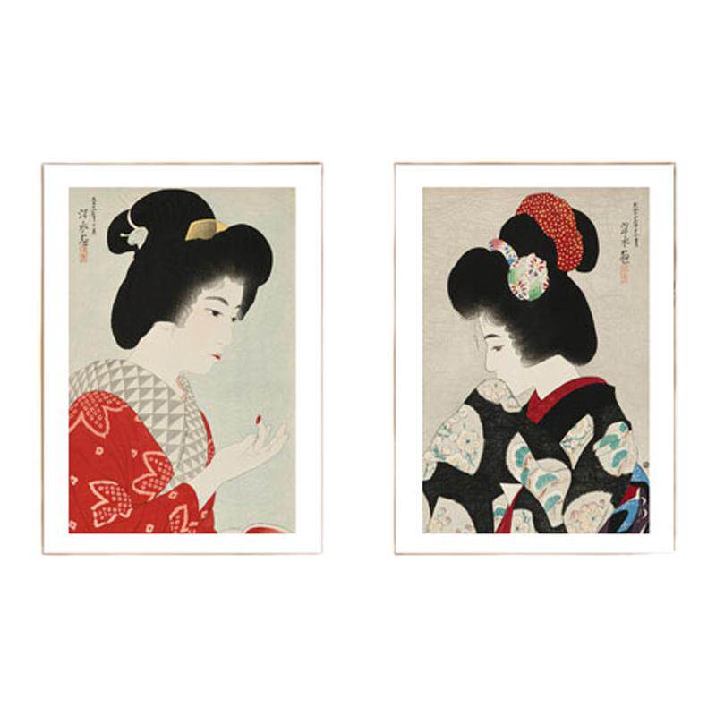 和风仕女图装饰画日式挂画日本料理店墙壁画原木风简约客厅卧室画