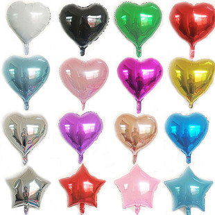 气球装饰18英寸铝膜心型气球 粉白银爱心气球 情人节 生日 婚庆