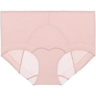爱慕生理裤内裤女柔软舒适蕾丝性感中腰隐痕双层裆平角裤AM234271