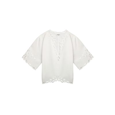 MARANT ETOILE2025 SHANA 法式镂空刺绣磨毛棉质上衣女
