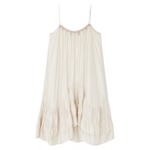 任敏赵今麦同款SOMESOWE度假风吊带荷叶上衣提花蕾丝微喇超模裤子