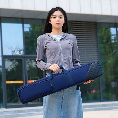 新款台球杆包7孔布艺杆筒七孔八球背包杆软包便携二分之一大头杆