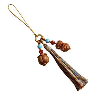 天然芭比檀木质好事发花生手机链挂绳吊坠男女平安包包挂件生日礼