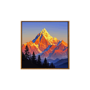 日照金山DIY数字油画晚霞风景高级感温馨治愈成人手工绘装饰挂画