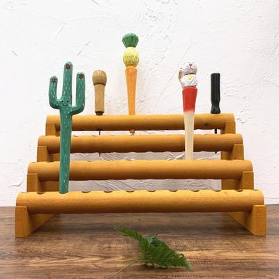 青木凡原木雕刻创意环保创意书架置物架木制笔架木质多层