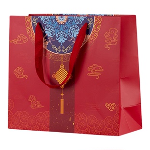 马年新款中式传统礼品袋红色提手纸质高级感购物袋新年春节包装袋