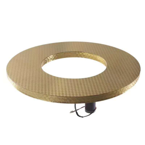 星级酒店大型钢结构餐桌电动转盘饭店大圆桌充电遥控自动旋转机芯