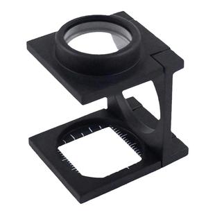 小号20倍K9光学玻璃镜片放大镜 锌合金黑色烤漆三折叠式照布镜