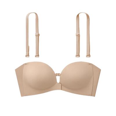 幸棉隐形前扣可调节无肩带内衣