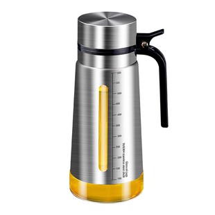 玻璃油壶不挂油食品级304不锈钢厨房家用酱油醋料瓶专用大油罐子