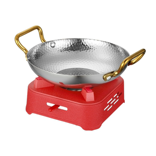 特厚304不锈钢干锅锅具平底干锅盘酒精炉商用小火锅家用干锅仔锅