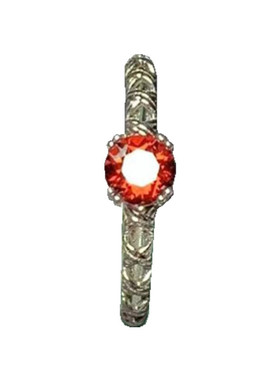 女s925纯银简约镂空彩色宝石戒指