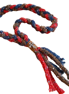 针织绳皮革棉麻编织项链女小众设计感毛衣链秋冬款气质长款配饰