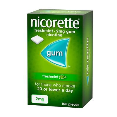力克雷Nicorette 尼古丁戒烟口香糖戒烟药戒烟神器2mg*105粒无糖
