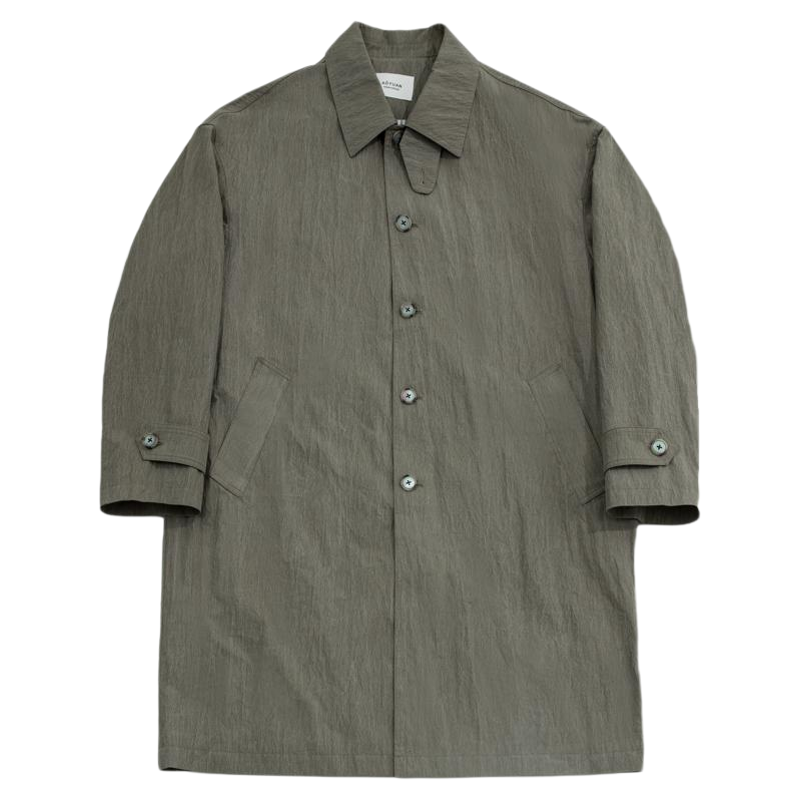 海上公路石纹肌理感风衣男士25年秋季中长款松弛休闲通勤廓形外套