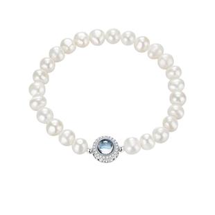 【自营】daisy beauty海蓝宝珍珠手串S925银天然珍珠手链女礼物