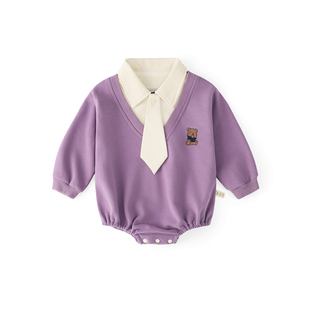 婴童爬服包屁衣2026新品春季婴儿衣服连体衣男女宝卡通可爱哈衣