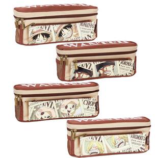 晨光海贼王笔袋航海王三层大容量文具收纳袋小学生男孩子文具盒男孩铅笔盒中学生初中男多层笔盒2021新款流行