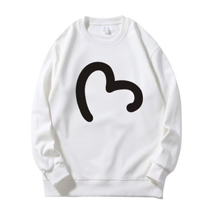 田栩宁池骋同款白色周边秋季卫衣男女潮牌圆领长袖打底薄款上衣服