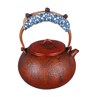 纯手工捶打复古织云紫铜壶纯铜烧水煮茶提梁壶高端煮茶壶功夫茶具