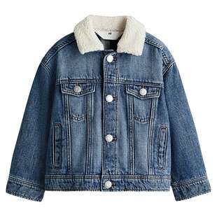 HM童装儿童男童牛仔外套冬季法兰绒衬里牛仔外套1303028