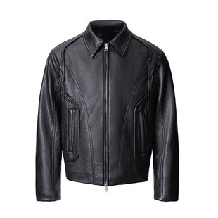 CATSSTAC 黑域皮座山雕二代 荔枝纹PU皮外套 挺阔有型 冬季保暖