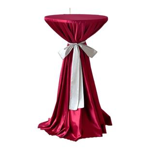 定制婚礼高脚桌吧台桌布展会活动鸡尾酒桌布高档宴会酒店锦缎桌布