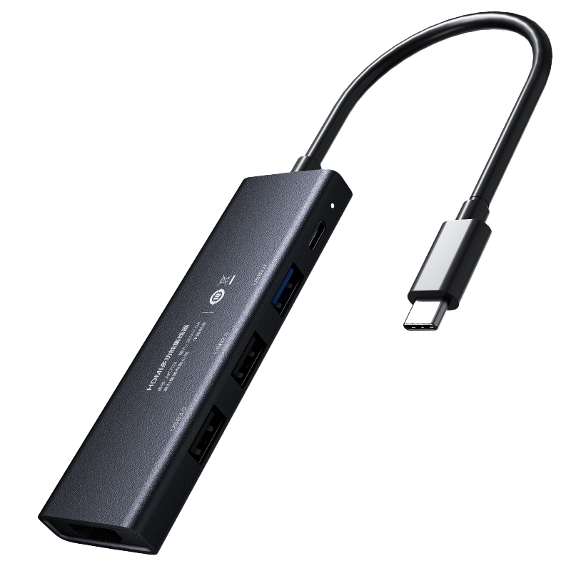 得力拓展坞typec扩展USB集线器多接口HDMI网线转接头适用华为苹果macbook雷电4笔记本100W快充USB3.