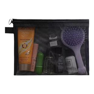 网纱化妆包洗漱收纳包便携式收纳袋整理包零钱笔袋证件袋口红网格