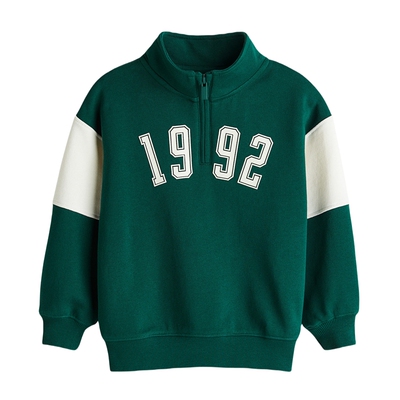 HM童装儿童男童卫衣春季休闲立领上部配拉链卫衣1308001