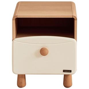 全友家居原木风儿童床头柜2025新款家用卧室床边小柜子简约置物柜