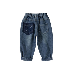 男童牛仔裤儿童秋冬款长裤女童休闲裤子宝宝洋气春装小童百搭童装