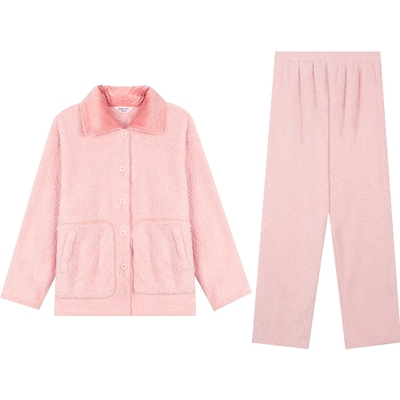 【商场同款】秋鹿可外穿睡衣冬季女珊瑚绒家居服套装简约冬装棉衣