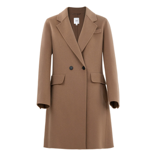 HONRN/红人气质西装领中长款双面羊毛呢大衣外套女秋冬HI55OD953