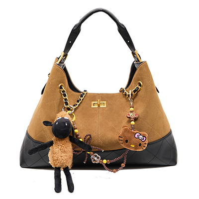 Bagofparody真皮菱格链条包