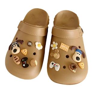 细细条 卡通大头狗洞洞鞋男女夏季新款ins情侣外穿百搭沙滩凉拖鞋