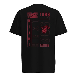 NBA官方正品新款男子ICON系列运动舒适圆领短袖T恤热火队