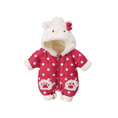 婴儿连体衣冬装加厚外出服