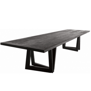 loft设计师办公桌实木大板桌简约复古会议长桌工作台桌商务洽谈桌