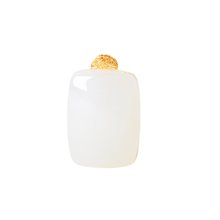 凤飞凰和田玉白玉平安无事牌吊坠女款18k金镶玉佩玉石项链女0215