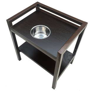 麻将桌小茶几麻将机茶水架棋牌室麻将馆带烟缸钢木茶水台边几角几