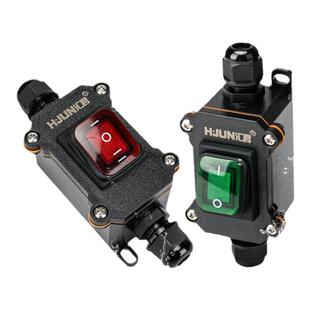 大功率防水开关15A按钮船型金属按钮翘板控制线上中途改装接线盒