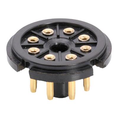 S8AEH薄插头频闪仪器专用插头底座 KT88 EL34胶木8脚电子管座管基