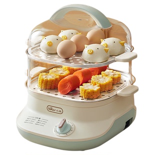 小熊电蒸锅不锈钢蒸笼定时多功能家用蒸煮一体锅包子早餐机电蒸箱