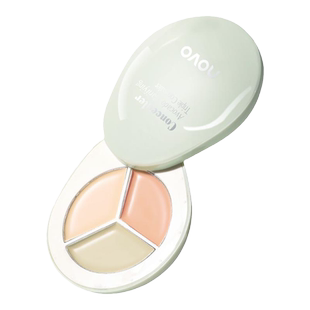 NOVO三色遮瑕膏痘印泪沟黑眼圈提亮遮瑕液防水防汗不卡粉遮瑕盘