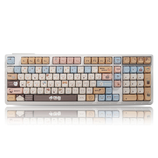 漫步猫YG102机械键盘BJ100无线蓝牙女生办公静音麻将音gasket结构