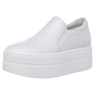 夏季新款低帮鞋女式厚底松糕跟小白鞋板鞋乐福鞋圆头韩版单鞋学生