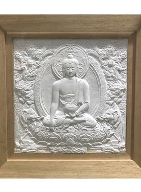 唐卡浮雕挂画侘寂感东方佛像挂画