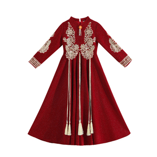 拜年服套装女童冬季唐装过年服2025新款新年喜庆国风儿童冬装汉服