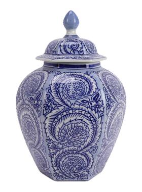 景德镇陶瓷花瓶储物罐新中式客厅电视柜插花花器酒店名宿花束摆件